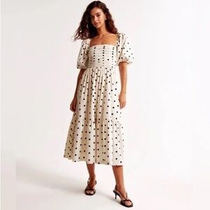 Abercrombie Emerson Polka Dot Midi Dress